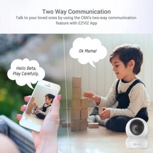 EZVIZ H6C Wi-Fi Indoor Home Smart Security | 2 Way Talk 2MP HD l 360° Pan/Tilt | Night Vision | Motion Detection | BuiltIn MicroSD Card Upto 256GB | Works with Alexa & Google.