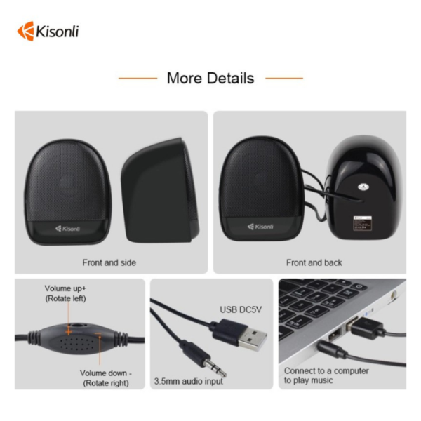 Kisonli KS-08 USB Speaker for Computer