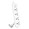 Deli 2 Pin-4 Port White Power Strip (T403) - 3 Meter