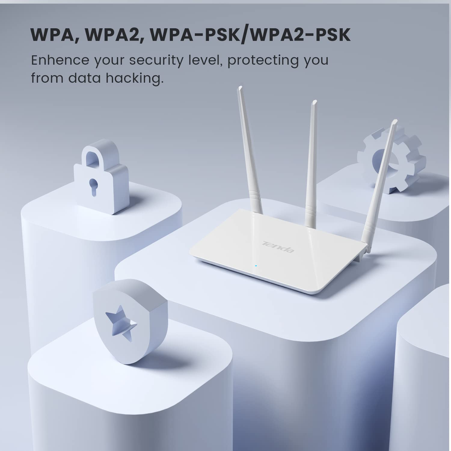 Tenda F3 300Mbps Wireless Router with 3 External Antennas